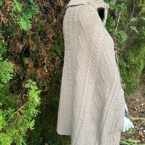 Anthro Sweater Poncho Cotton Wool with Convertable Collar Fiets Voor 2 M/L - Picture 6 of 7